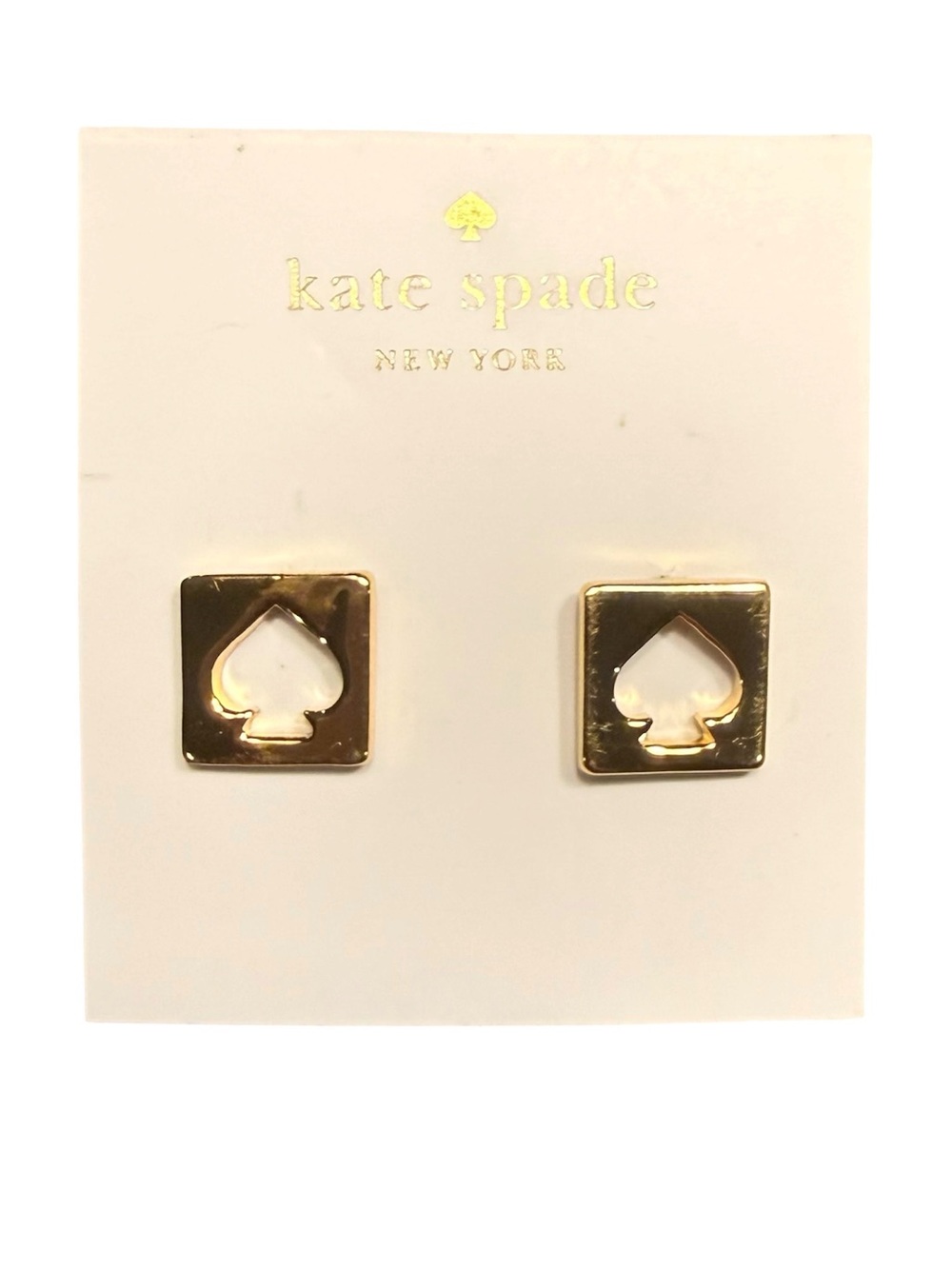 kate spade cut out gold-tone spade stud earrings